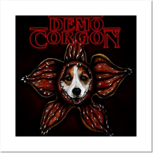 Demogorgon Corgi Pun Dog Stranger Things Posters and Art